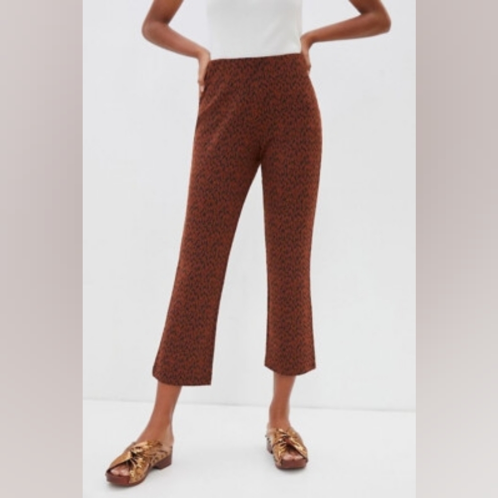 Anthropologie Mikayla Jacquard Cropped Flared Pants In S